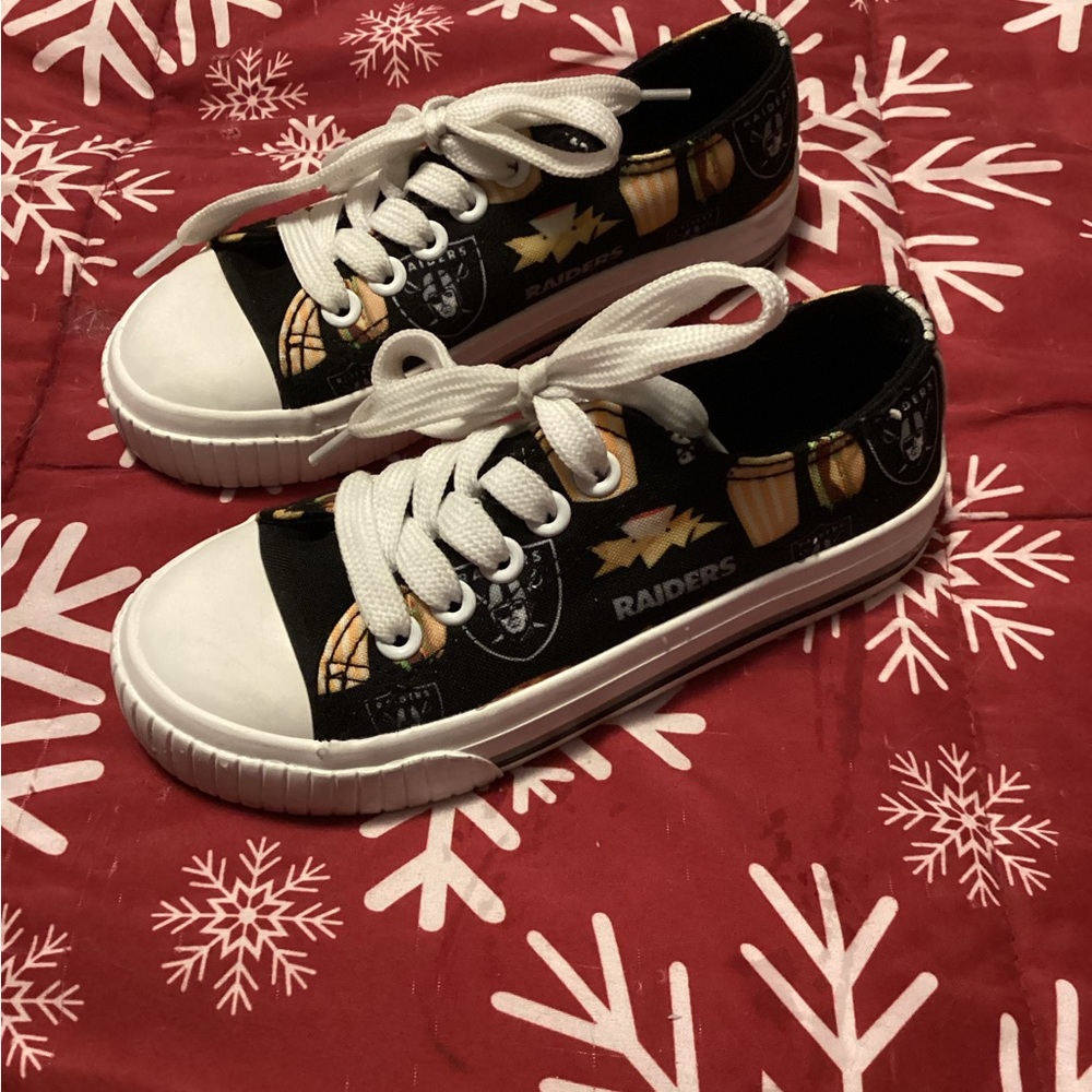 Raiders kids sneakers by Foco - Black and White